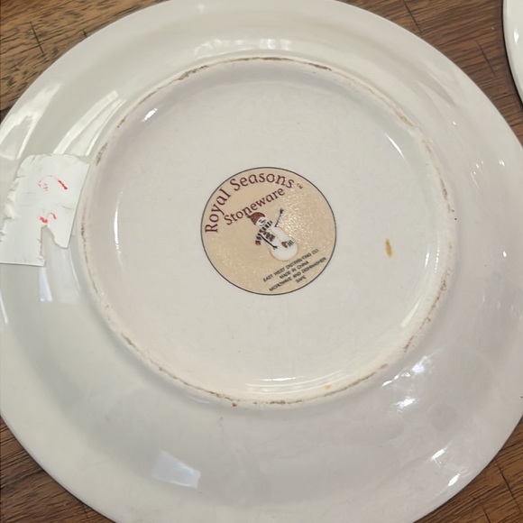 Vintage royal seasons stoneware winter snowman plates set of 4 - Picture 8 of 14